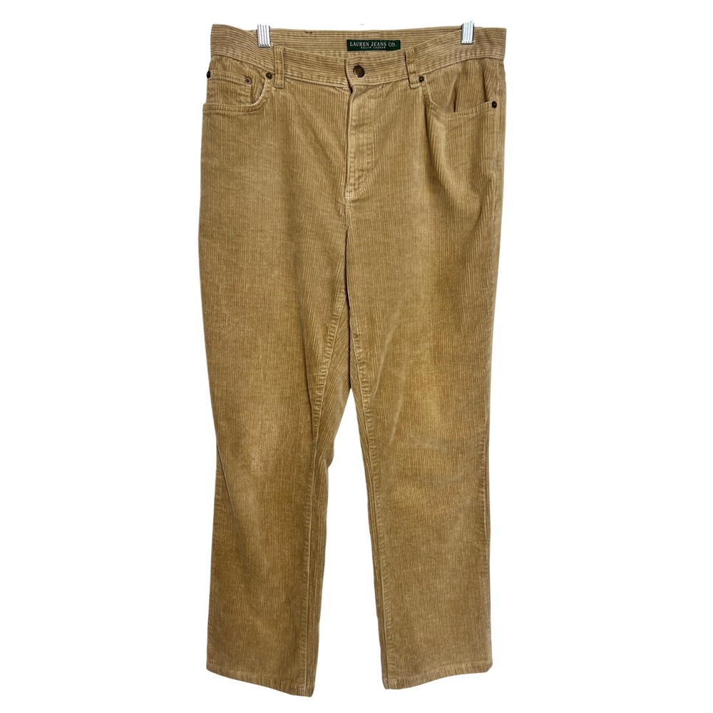 Lauren Jeans Co Ralph‎ Lauren Tan Corduroy Straight Leg Pants Size 10 Mid Rise